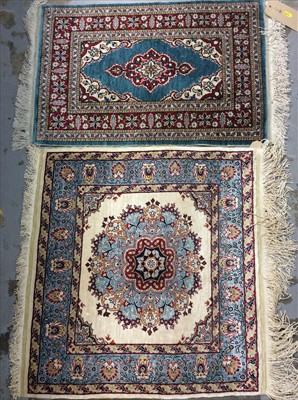 Lot 427 - Two good quality silk prayer mats with receipts