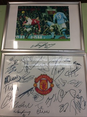 Lot 109 - Wayne Rooney photo, Man united signed squad print and Joan Collins auto pen signed photo
