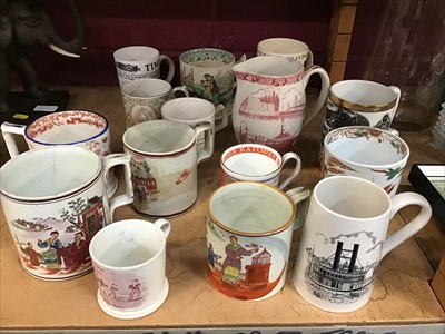 Lot 546 - Selection of oriental style mugs and others