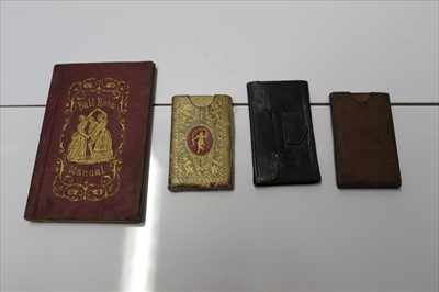 Lot 1128 - Miniature Books including The London Almanack for the Year of Christ 1783 in tooled cream leather binding and slip case with marbled end papers,  Similar Almanack  1852 in brown leather and the Vic...