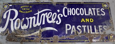 Lot 1921 - Two large vintage enamel advertising signs, one for Rowntree's Chocolates and Pastilles, and the other for Wills cigarettes