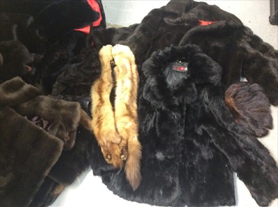 Lot 440 - Group vintage fur and faux fur coats, jackets and hats