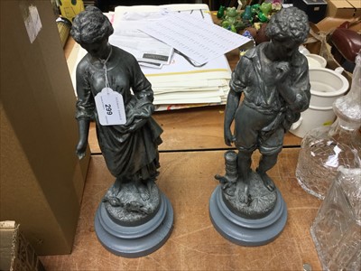 Lot 299 - Pair of spelter figures