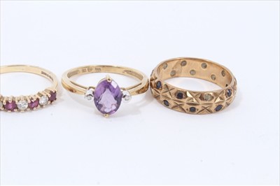 Lot 139 - Four 9ct gold gem set dress rings