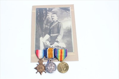 Lot 660 - First World War 1914-15 Star medal trio comprising 1914 - 15 Star named to Capt. J.G.C. Leech R.Fus, together with War and Victory medals named to Major. J.G.C. Leech (mounted on bar)