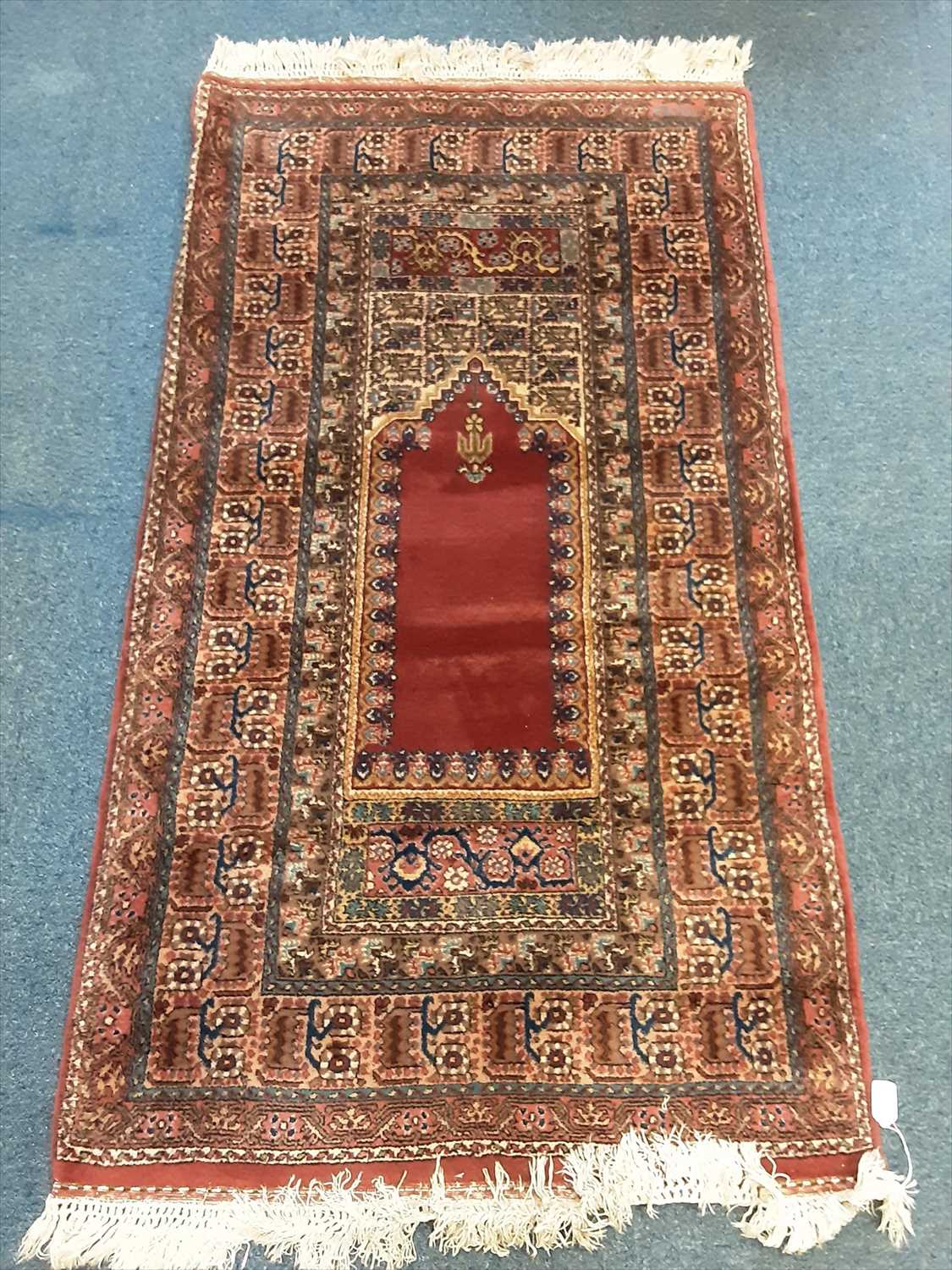 Lot 1073 - Eastern rug with geometric decoration