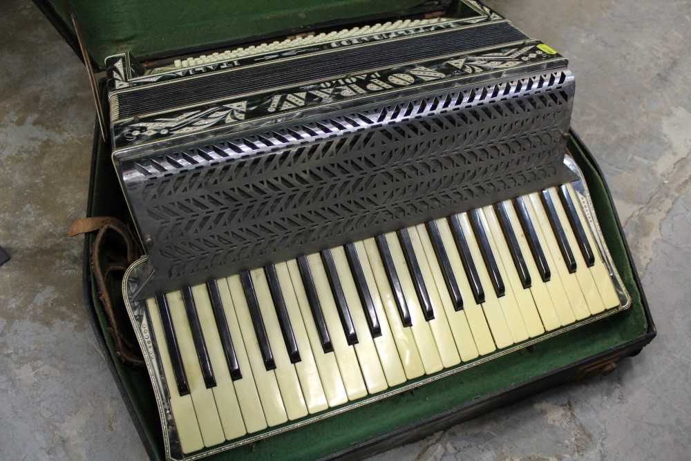 Lot 1774 - Italian Soprani piano accordion in case