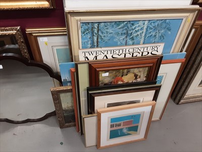 Lot 121 - Lot of prints and pictures plus two wall mirrors