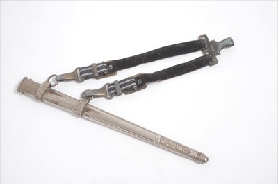 Lot 785 - Second World War Nazi 1937 Pattern Luftwaffe Officers' Dress Dagger with polished steel blade by SMF Solingen, Luftwaffe Eagle crossguard