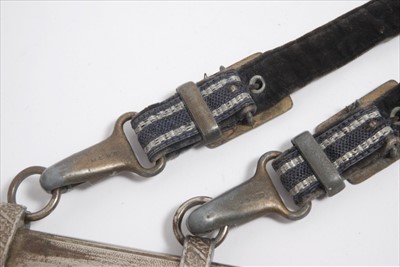 Lot 785 - Second World War Nazi 1937 Pattern Luftwaffe Officers' Dress Dagger with polished steel blade by SMF Solingen, Luftwaffe Eagle crossguard