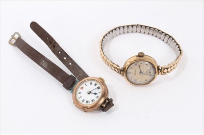 Lot 148 - Two ladies 9ct gold cased vintage wristwatches
