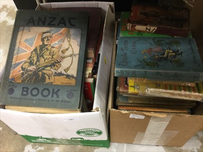 Lot 357 - Two boxes of assorted children's annuals, books and other items