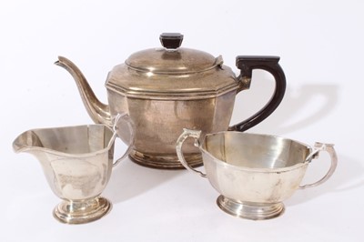 Lot 314 - 1930s three piece silver teaset