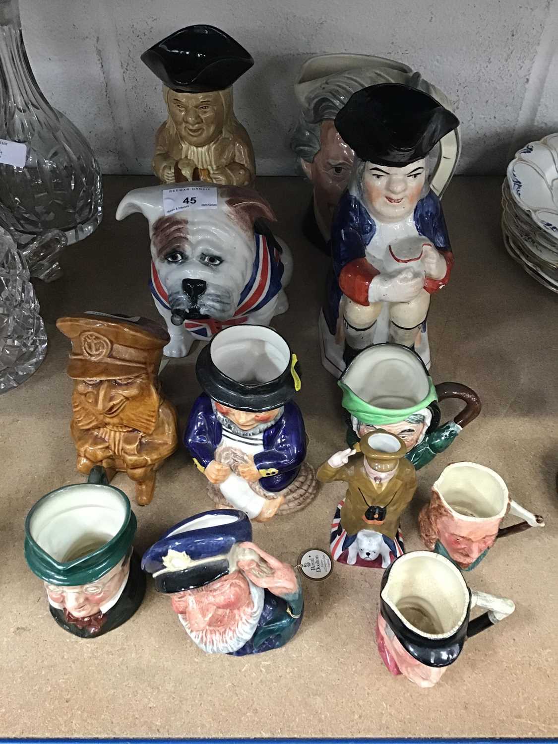 Lot 45 - Group of various Toby jugs and character jugs including Royal Doulton