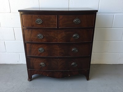 Lot 4 - Regency bowfront chest of two short and three long drawers
