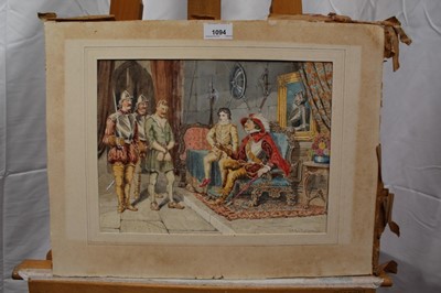 Lot 1094 - Sidney George Cattermole watercolour depicting 17th century interior scene