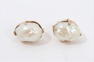 Lot 206 - Pair Baroque pearl earrings