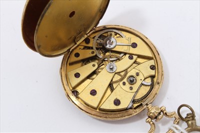 Lot 186 - Two late 19th century Swiss gold fob watches, both cased