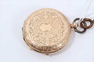 Lot 186 - Two late 19th century Swiss gold fob watches, both cased