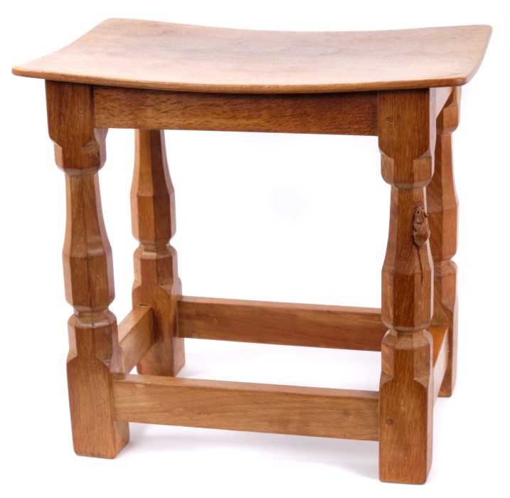 Lot 1245 - Mouseman oak stool