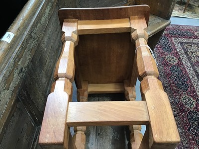 Lot 1245 - Mouseman oak stool