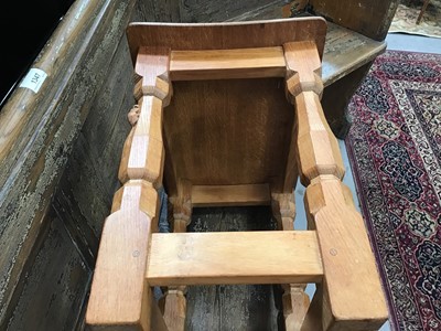 Lot 1245 - Mouseman oak stool