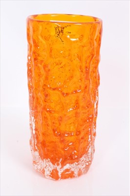 Lot 945 - Whitefriars Tangerine bark vase designed by Geoffrey Baxter