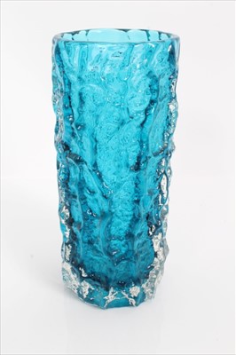 Lot 946 - Whitefriars Kingfisher blue bark vase designed by Geoffrey Baxter