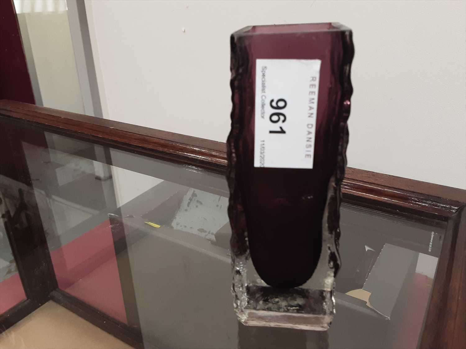 Lot 961 Whitefriars Aubergine coffin vase designed