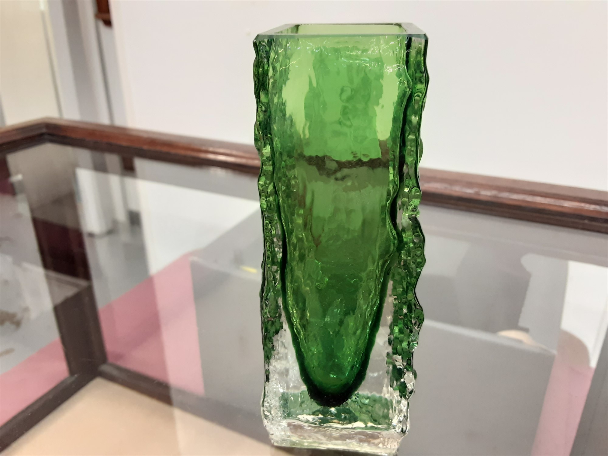 Lot 963 Whitefriars Meadow green coffin vase