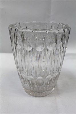 Lot 966 - Stylish heavy cut glass vase