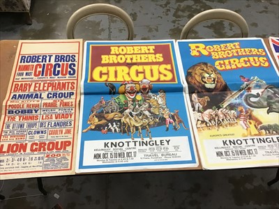 Lot 1171 - Group of Nine Roberts Brothers circus posters