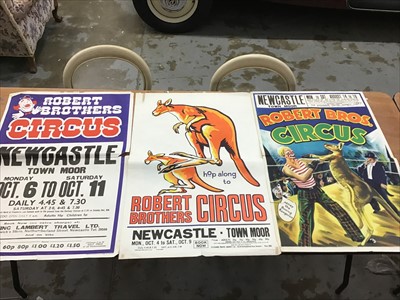 Lot 1171 - Group of Nine Roberts Brothers circus posters