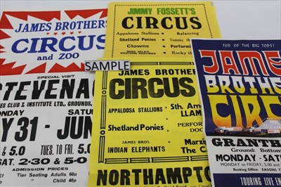 Lot 1170 - Group of ten James Brothers circus posters