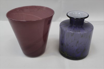 Lot 970 - Two purple art glass vases