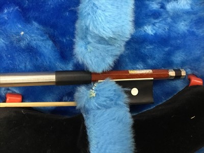 Lot 1778 - Old violin bearing a label - 'David Christian Hopl, Instrumentalia in Quittenbach, 1760' with a violin bow in case