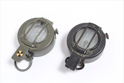 Lot 667 - Second World War British Military Officers' Compass MKIII dated 1944 by T.G. Co. Ltd, together with another post war compass by Stanley London (2)