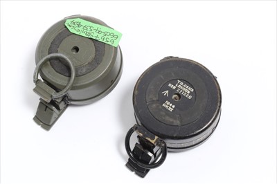 Lot 667 - Second World War British Military Officers' Compass MKIII dated 1944 by T.G. Co. Ltd, together with another post war compass by Stanley London (2)