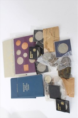 Lot 402 - G.B. - mixed coinage to include silver crown George III 1819 LIX F. and other more recent issues (qty)