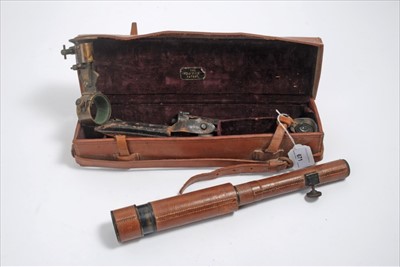 Lot 671 - First World War Period 'Davon Patent' micro-telescope by F. Davidson & Co. London., possibly officer's private purchase, in brown leather case