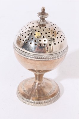 Lot 306 - An unusual Georgian silver globular castor