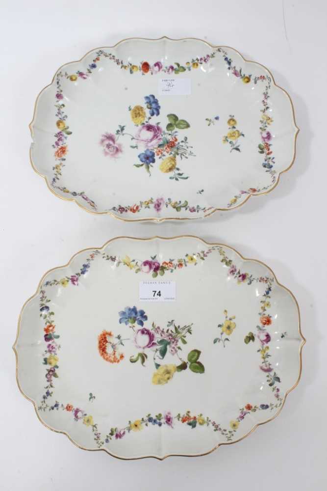 Lot 74 - Pair Meissen oblong dishes circa 1775