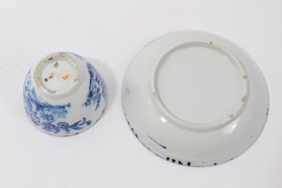 Lot 92 - Coalport miniature tea bowl and saucer, circa 1800, printed in blue with an oriental pattern, the saucer measuring 9.25cm diameter