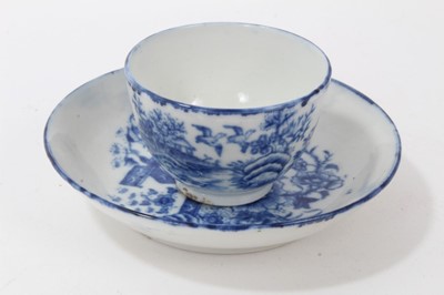 Lot 92 - Coalport miniature tea bowl and saucer, circa 1800, printed in blue with an oriental pattern, the saucer measuring 9.25cm diameter