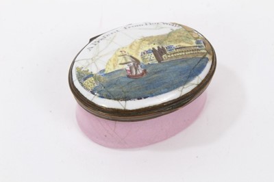 Lot 708 - Enamel box 'A Present from Hot Wells' circa 1800