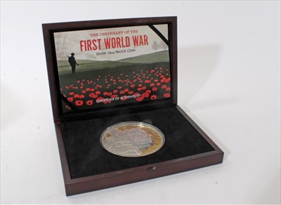 Lot 426 - Isle of Man - Westminster issued silver proof £50 coin (weight 10oz) commemorating 'The Centenary of the First World War' 2019 (cased with certificate of authenticity) (1 coin)