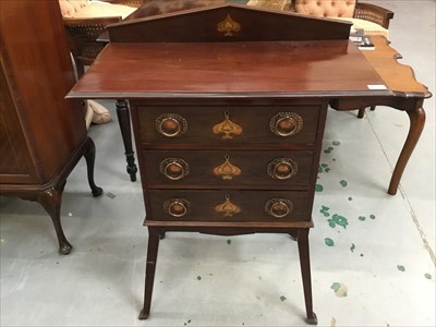 Lot 863 - Unusual art nouveau inlaid mahogany cabinet