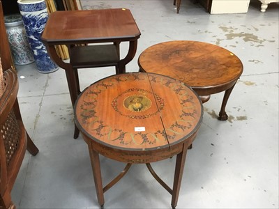 Lot 867 - Edwardian painted satinwood circular tables