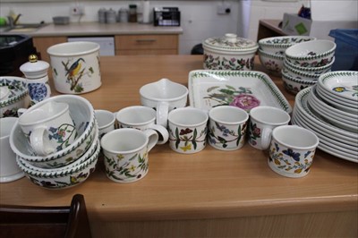 Lot 985 - Portmeirion The Botanic Garden table service, including plates, vases, clocks, storage jars, cups and saucers etc