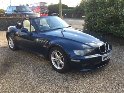 Lot 1600 - 2000 BMW Z3 Roadster, Registration W993 PJH. 1991cc engine, manual gearbox. Approx 138,000 miles with large history file and stamped service book. Dark blue paintwork with cream leather upholstery.